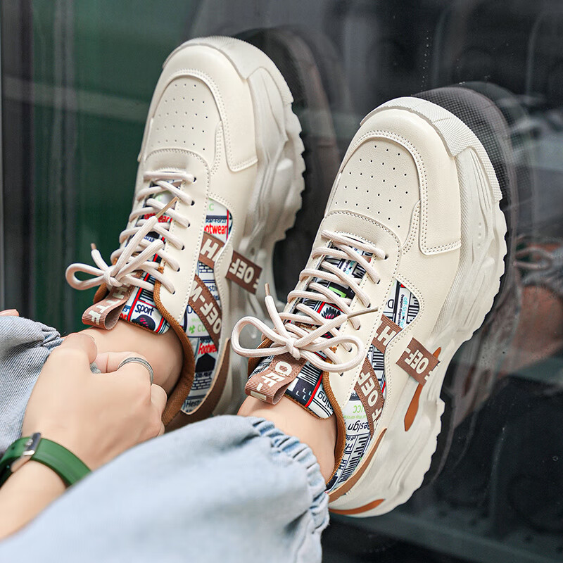 Men's shoes autumn and winter new casual running sneakers for teenagers versatile thick-soled dad trendy shoes for men