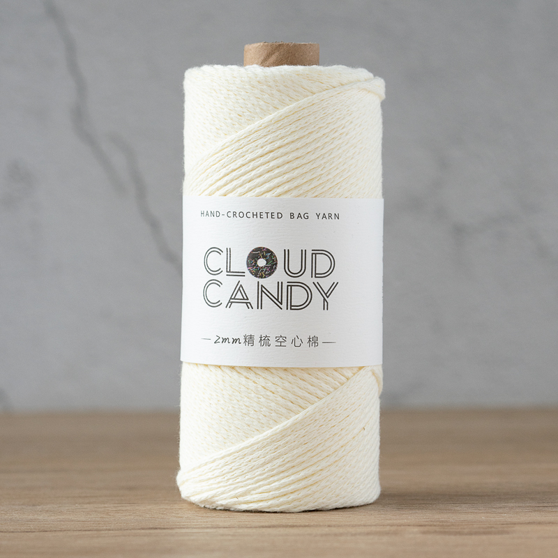 cloudcandy round strand hollow cotton thread 2mm hand-knitted diy wool crochet bag thread small hair ball fabric cloudcandy round strand hollow cotton thread 2mm hand-knitted diy wool crochet bag thread small hair ball fabric
