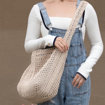 [Big square sugar bag] material bag cloudcandy hand-knitted diy crochet bag hollow cotton thread round strands