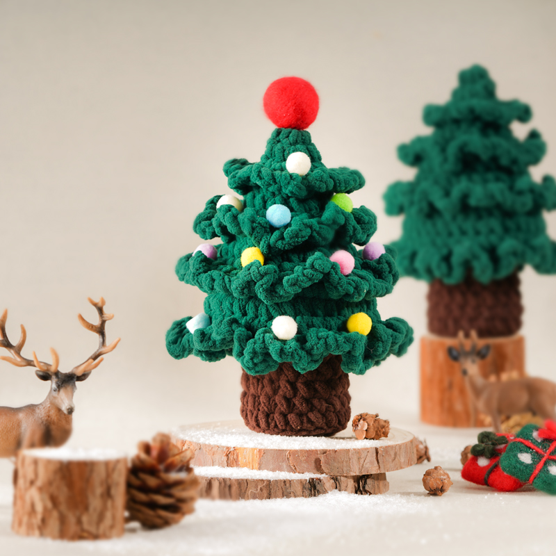[Christmas tree] Material package homemade wool hand-knitted diy crochet Christmas ornaments gift for girlfriend