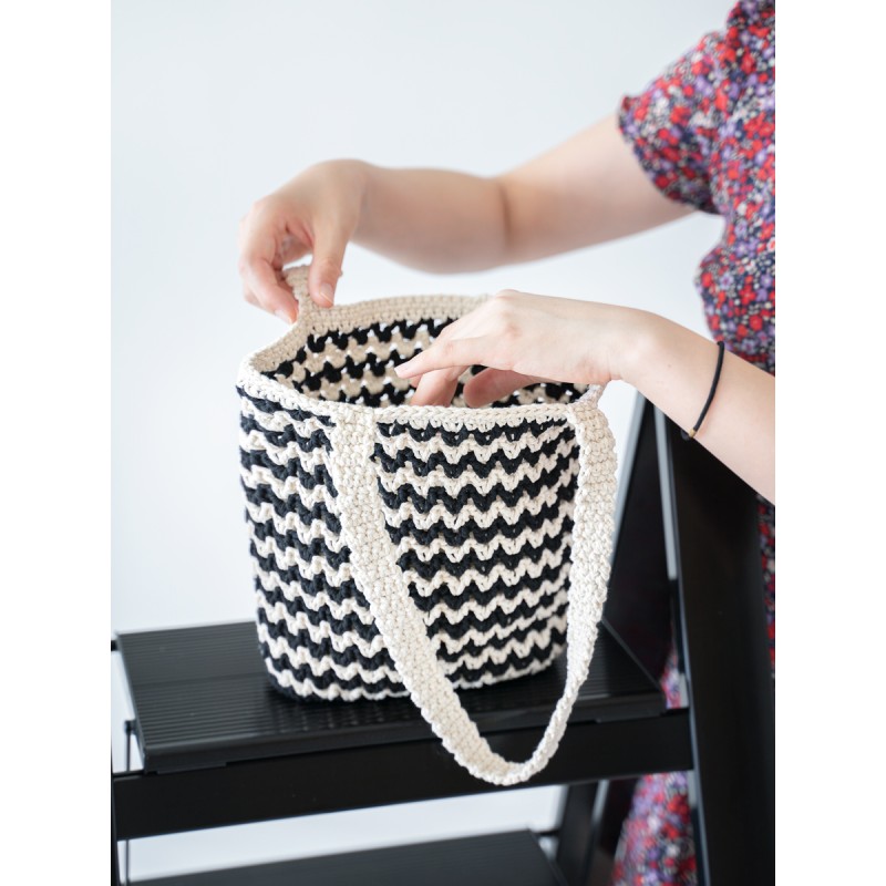 [Wave pattern bag] Material bag crochet diy striped handbag tote bag handmade gift