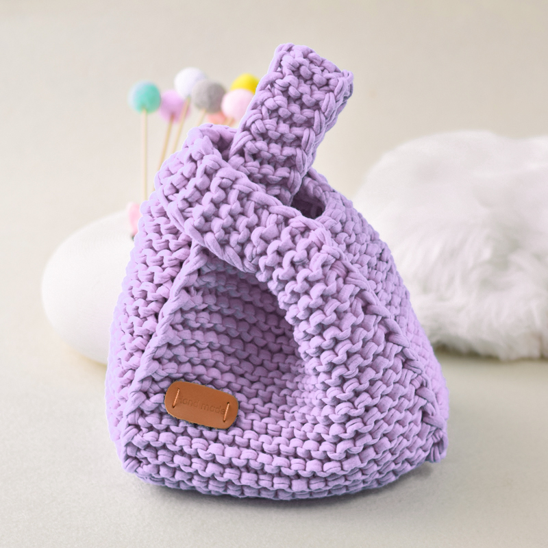 Japanese wrist bag hand-woven cloth line diy vegetable basket bag stick needle homemade material bag gift for girlfriend Japanese wrist bag hand-woven cloth line diy vegetable basket bag stick needle homemade material bag gift for girlfriend