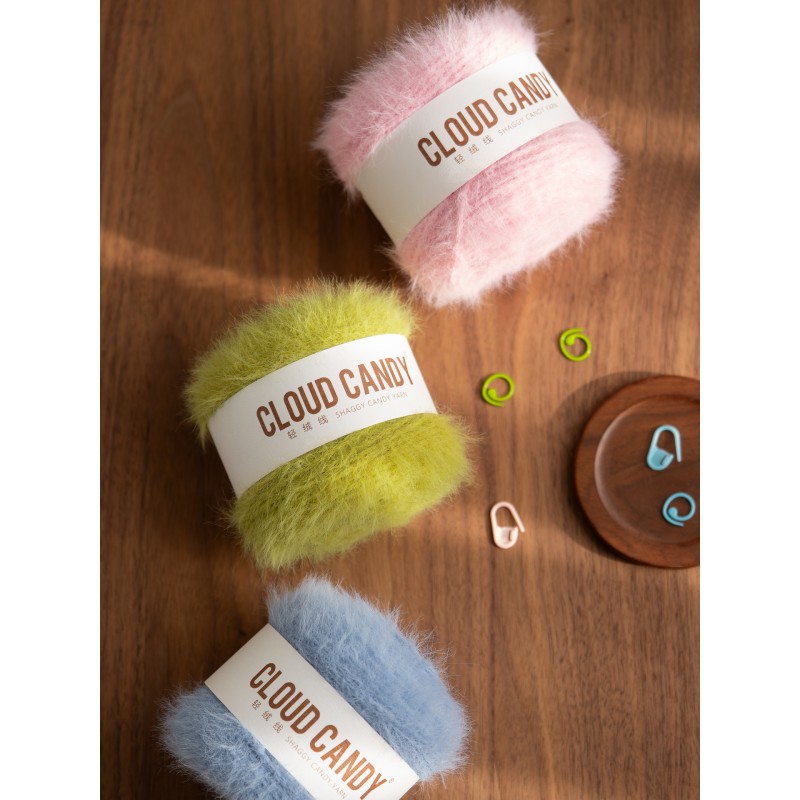 cloudcandy light velvet imitation mink velvet fur thread hand-woven diy scarf hat bag long velvet thread