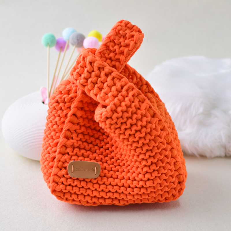 Japanese wrist bag hand-woven cloth line diy vegetable basket bag stick needle homemade material bag gift for girlfriend Japanese wrist bag hand-woven cloth line diy vegetable basket bag stick needle homemade material bag gift for girlfriend