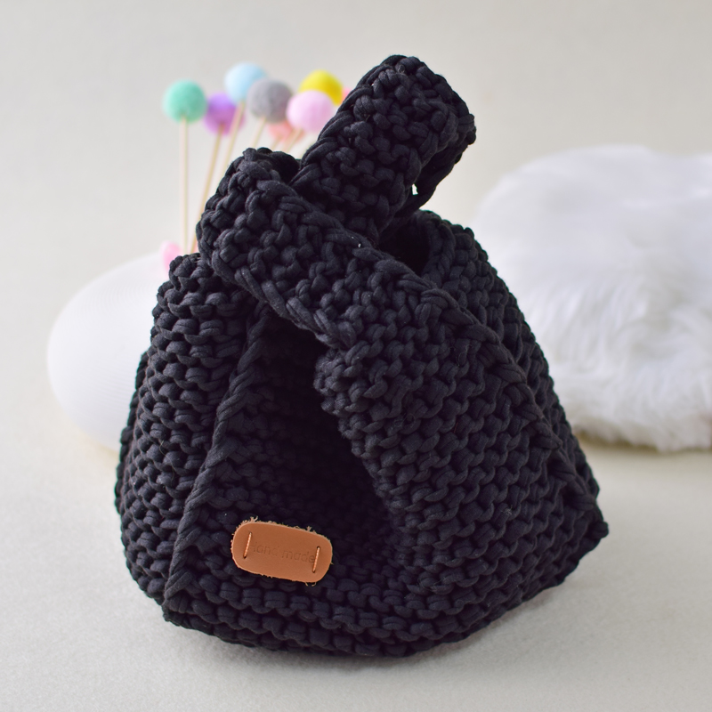 Japanese wrist bag hand-woven cloth line diy vegetable basket bag stick needle homemade material bag gift for girlfriend Japanese wrist bag hand-woven cloth line diy vegetable basket bag stick needle homemade material bag gift for girlfriend