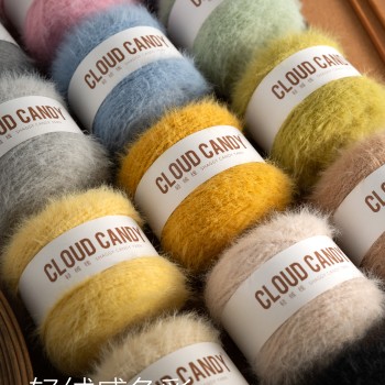 cloudcandy light velvet imitation mink velvet fur thread hand-woven diy scarf hat bag long velvet thread