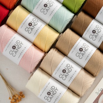 cloudcandy round strand hollow cotton thread 2mm hand-knitted diy wool crochet bag thread small hair ball fabric