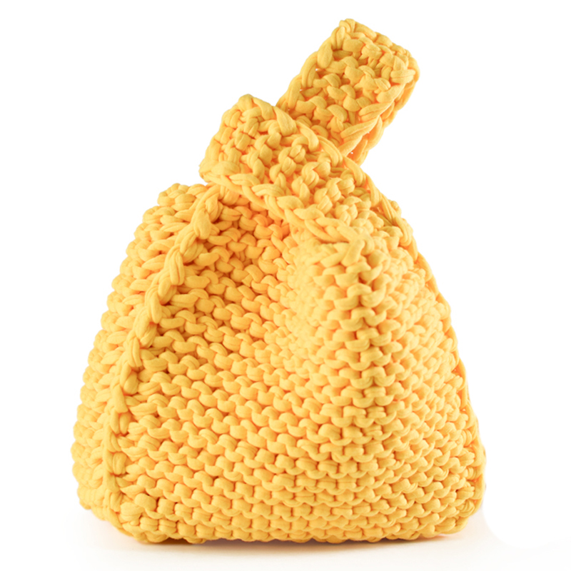 Japanese wrist bag hand-woven cloth line diy vegetable basket bag stick needle homemade material bag gift for girlfriend Japanese wrist bag hand-woven cloth line diy vegetable basket bag stick needle homemade material bag gift for girlfriend