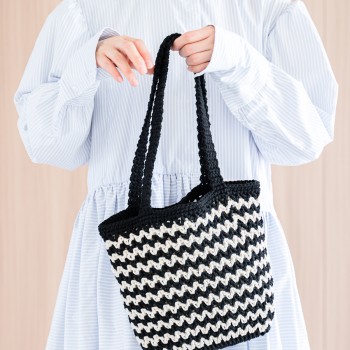 [Wave pattern bag] Material bag crochet diy striped handbag tote bag handmade gift