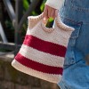 Striped handbag hand-knitted DIY stick needle wool material bag Xiaohongshu Douyin same style horizontal striped bag