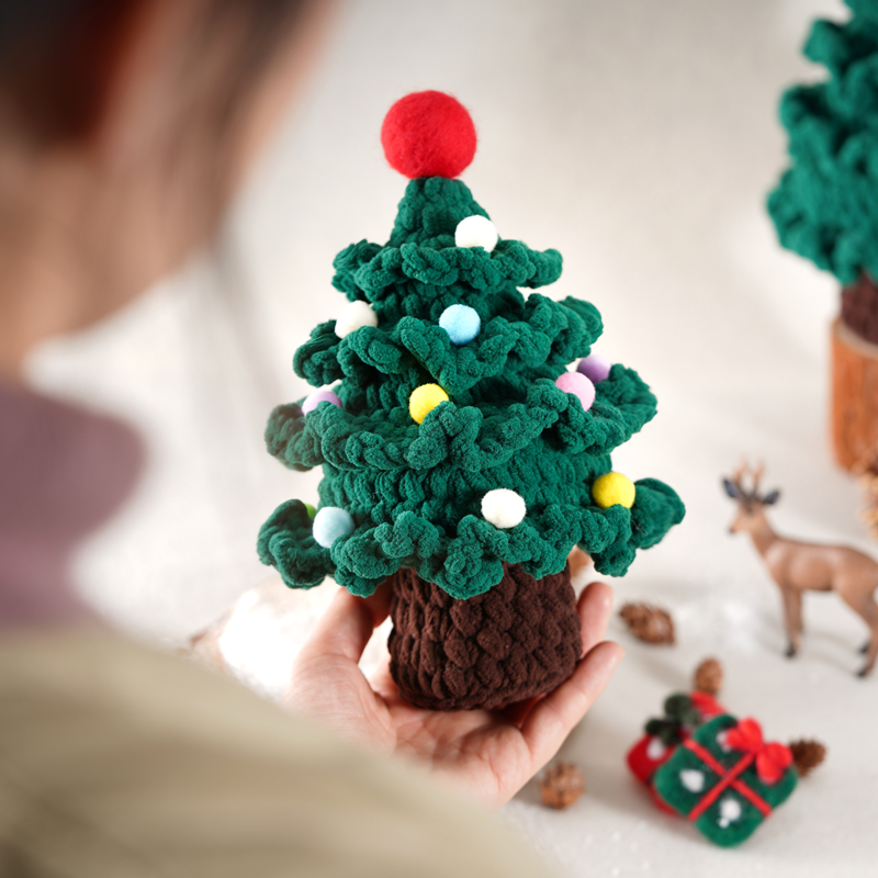 [Christmas tree] Material package homemade wool hand-knitted diy crochet Christmas ornaments gift for girlfriend