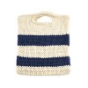 Striped handbag hand-knitted DIY stick needle wool material bag Xiaohongshu Douyin same style horizontal striped bag